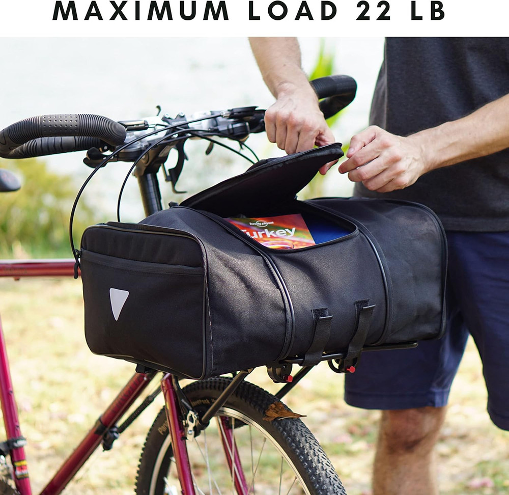 Expandable Bike Front Rack – Wide Pizza Rack Flatbed Platform with Foldable Wing