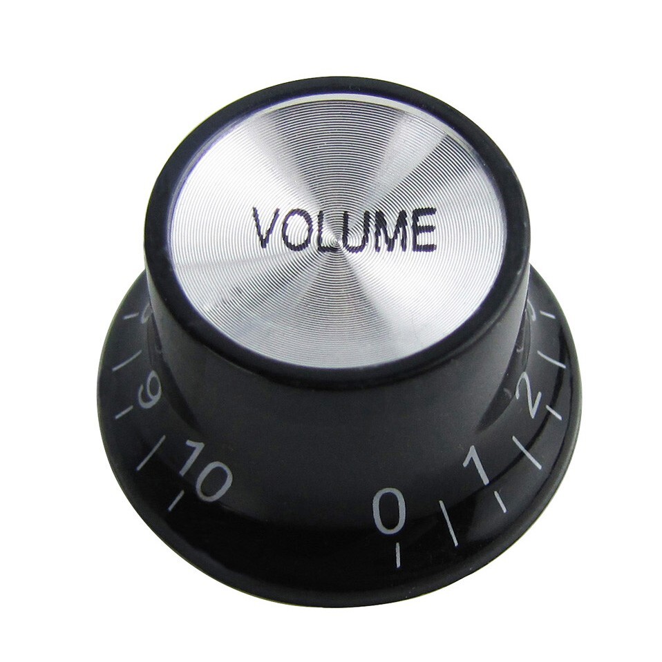 FLEOR Set of 100 Volume Knobs SG LP Guitar Control Knobs Aluminum Top Black