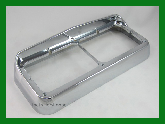 Headlight Bezel w/ Visor Rectangular Dual Light Peterbilt Freightliner Kenworth