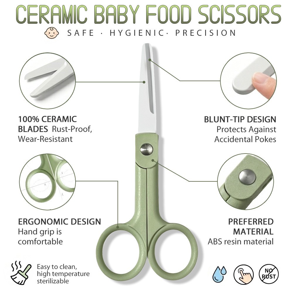 Rust Proof Ceramic Scissors Safe No Sharp Points Sharp Cutting for Daily Use