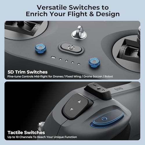 LiteRadio 4 Radio Transmitter Remote Controller, 10-CH Adjustable, Support