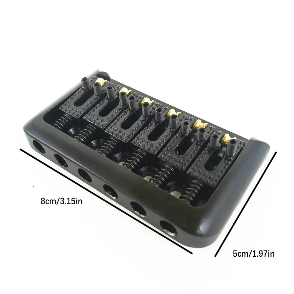 Alloy 6 String Roller Saddle Hardtail Bridge For Electric Guitar Replacement
