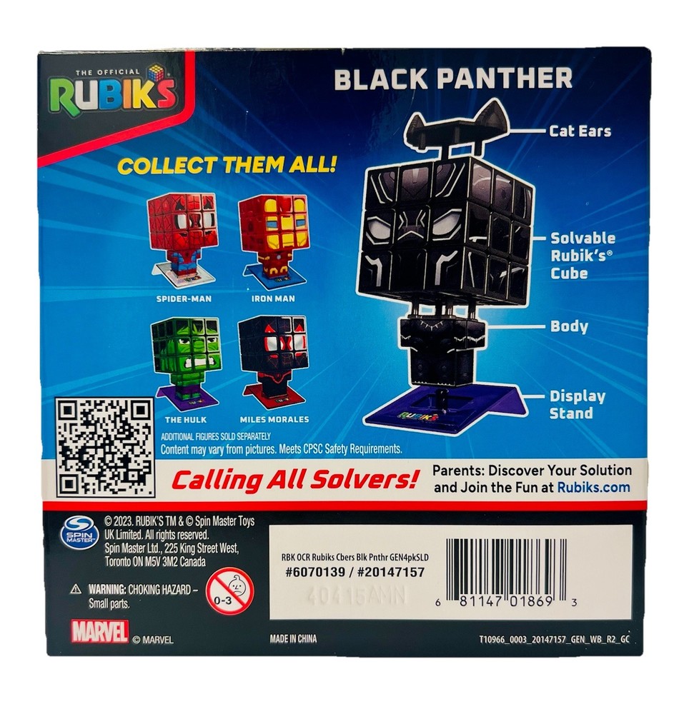 Cuber Black Panther Marvel Rubiks NEW