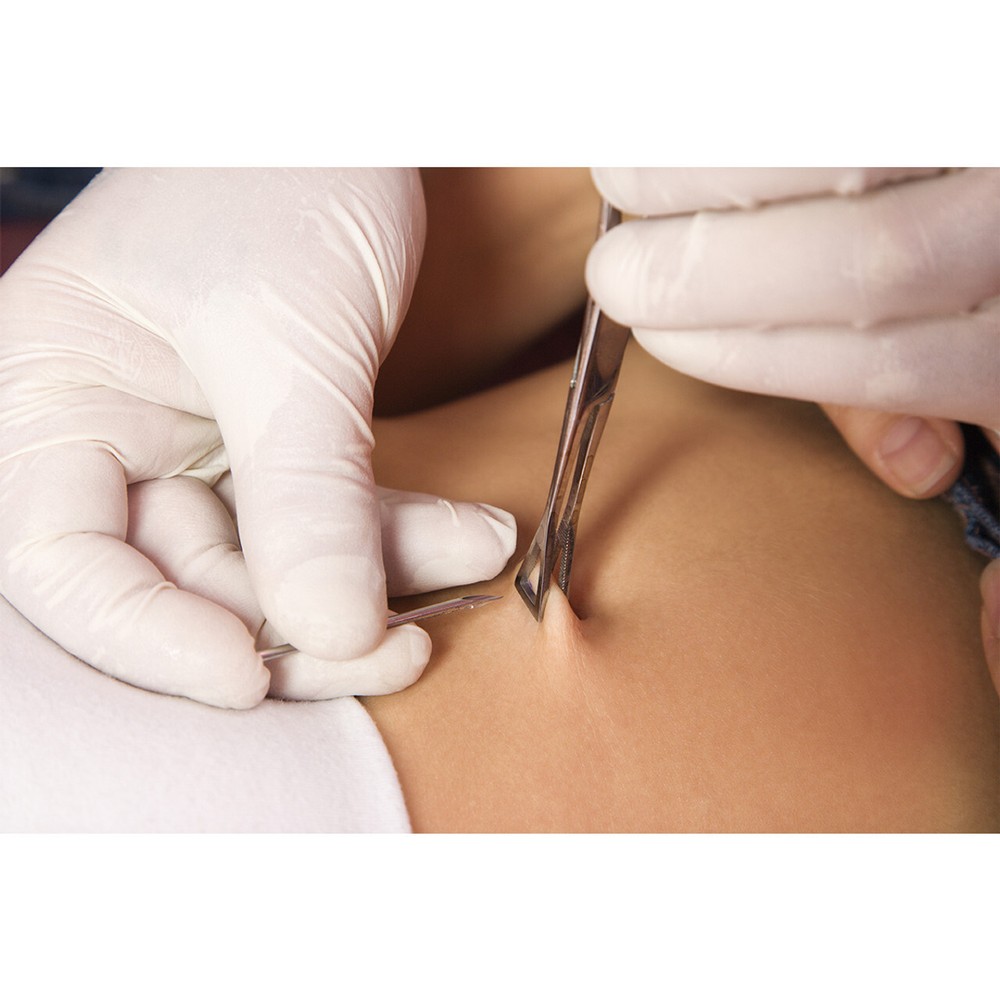 Sterilized Piercing Kit Titanium Belly Button Ring 14G Forceps Needles Gloves