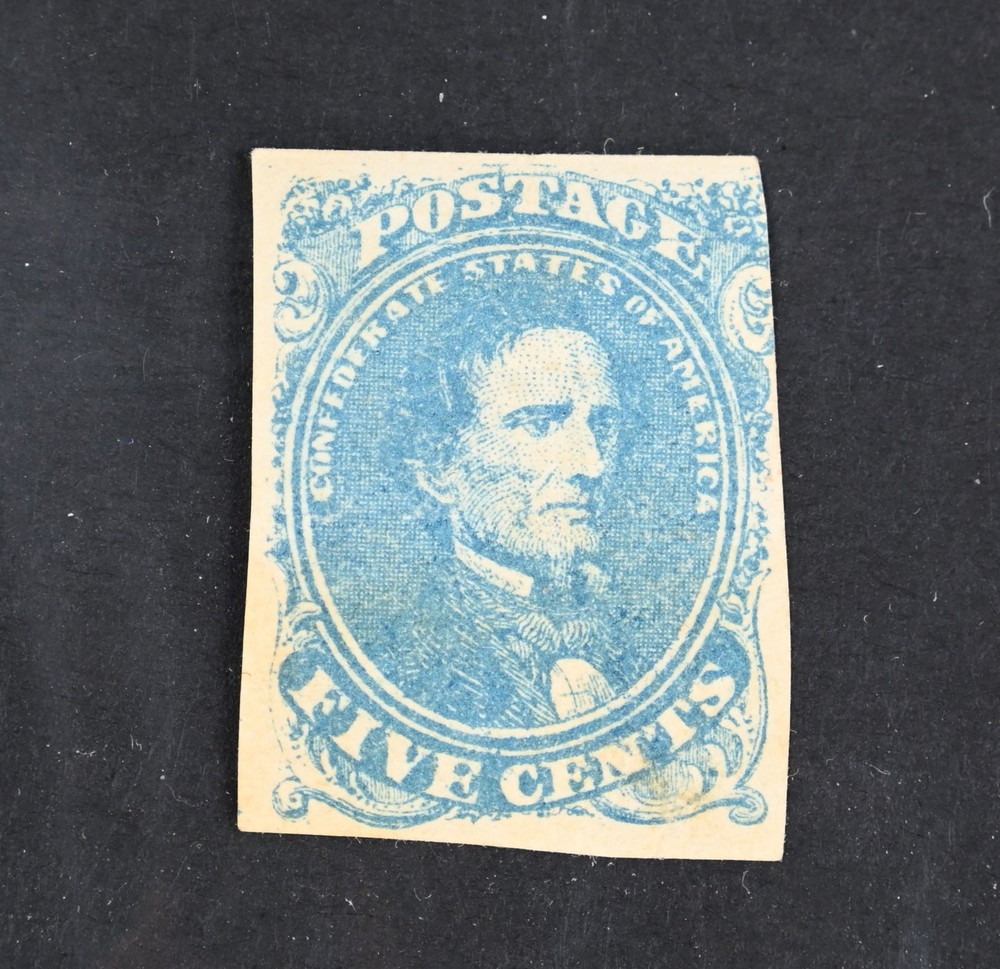 CSA Confederate States Scott # 4B Milky Blue Fine OG Hinged Crease Stamp $225