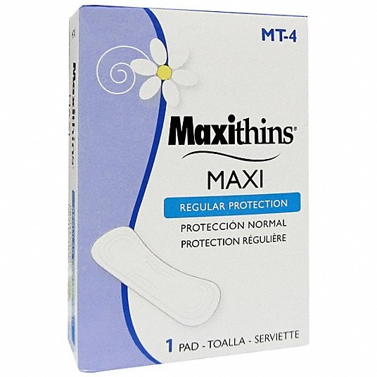 25- Maxithins Maxi Pad MT-4 Single Vending Pack Regular Protection Multi-Channel