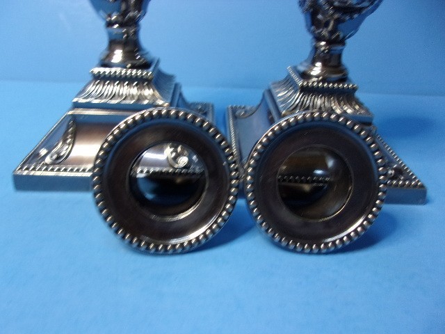 Antique Victorian Dwarf Urn Silverplate Candlesticks Richard Hodd & Son London