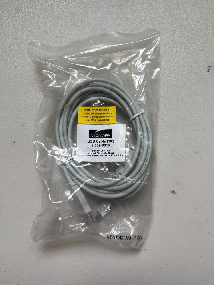 Midmark USB Cable (10') REF 3-009-0016 | Brand New