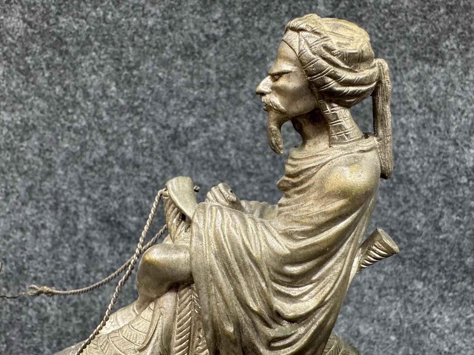 AGATHON LEONARD Antique Bronze Sculpture ~ Arab on Camel Art Signed Rider A 10”