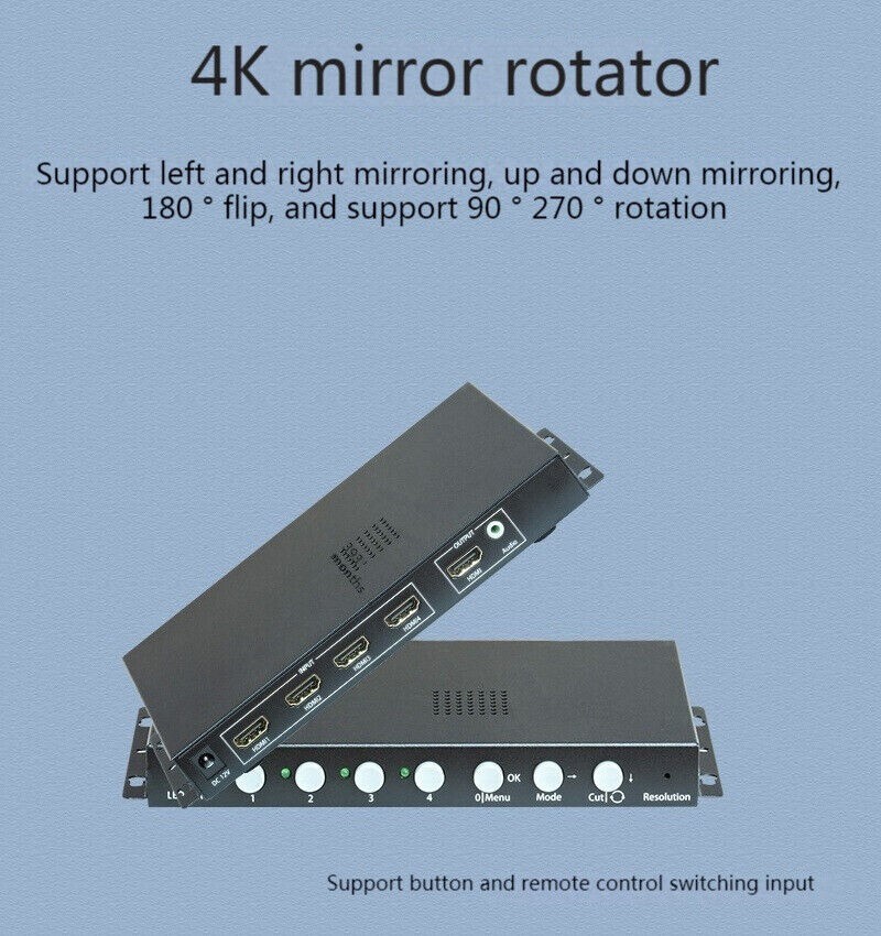 4K HDMI Controller L/R Mirror Up/Down Flip Horizontal Processor Rotate 90 Degree