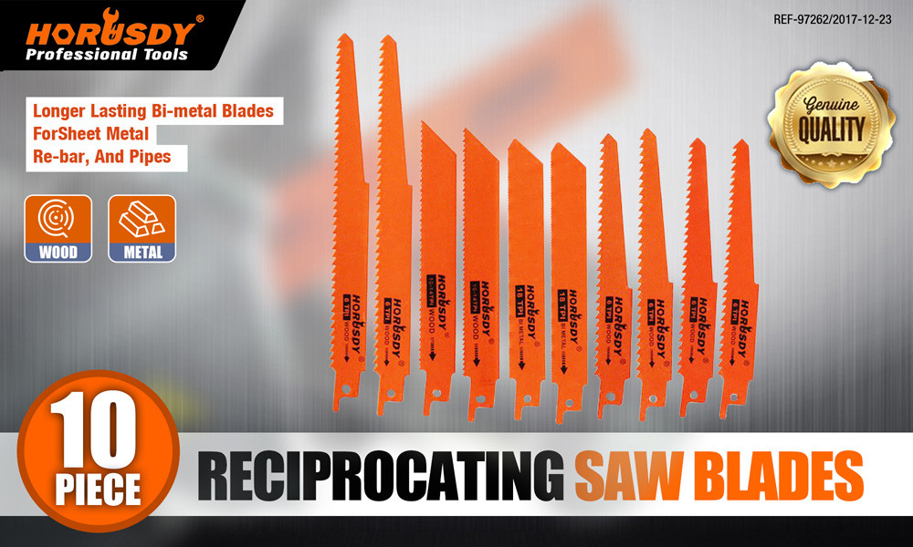 10PC Reciprocating Saw Blades Set Electric Metal Wood Pruning Plastic 1/2"
