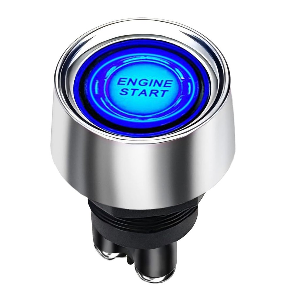 Start Switch 12v DC 50A Blue Car Start Engine Button Stater，Jtron Push Button...