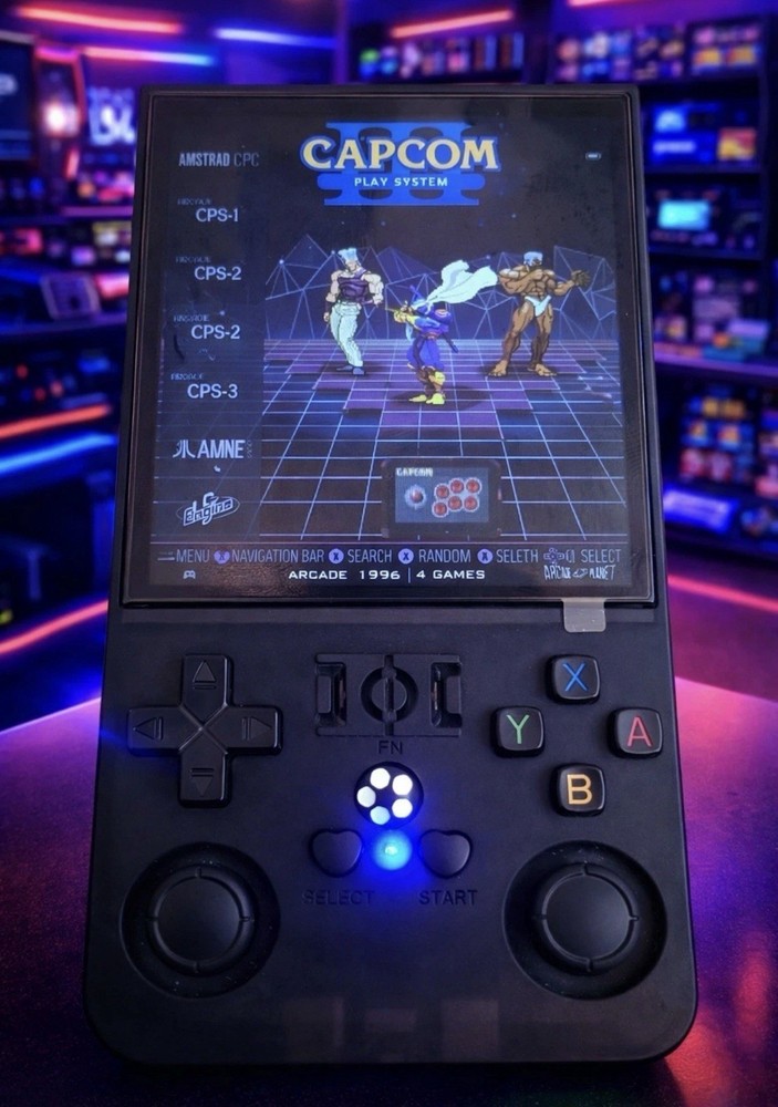 R36Max Open Source Handheld Game Console, Black, USB-C Connectivity