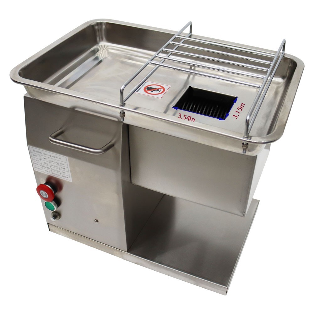 110V Commercial Meat Cutter 6mm Blade Beef Pork Cutting Machine 200Kg/h 650W