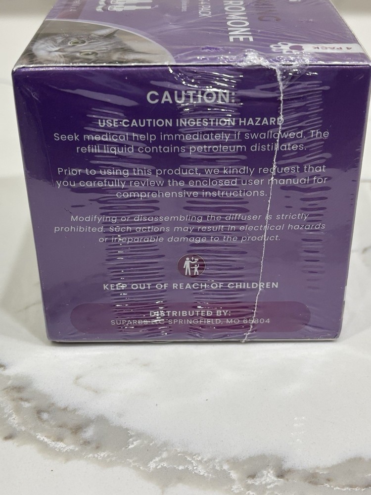 Tri-Oak Cat Calming Pheromone 4 Diffuser Refills SEALED