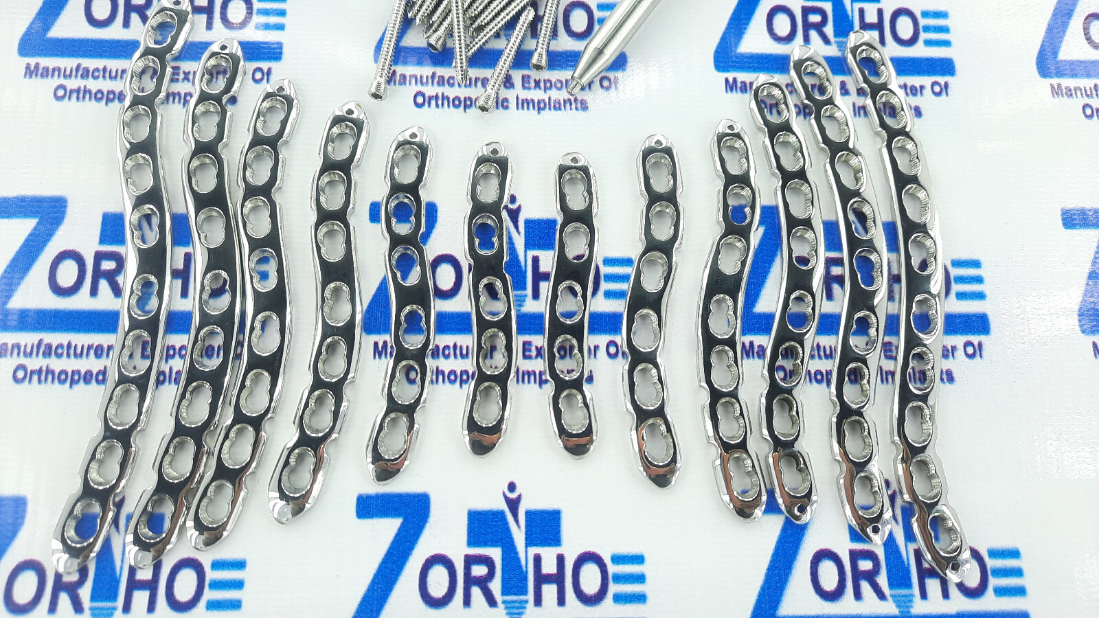 Anterior Clavicle Locking "S" 5-10 hole plate & 3.5mm LCP screws (114Pc) SS 316L