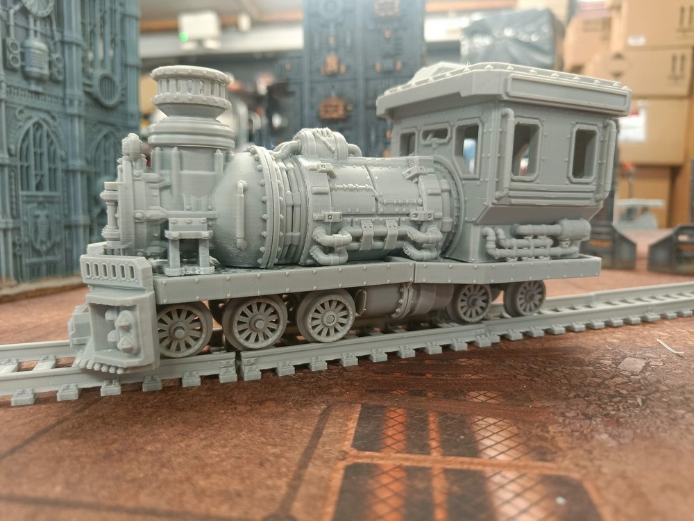 Ash Canyon Express Sci-fi Streampunk Train scenery.