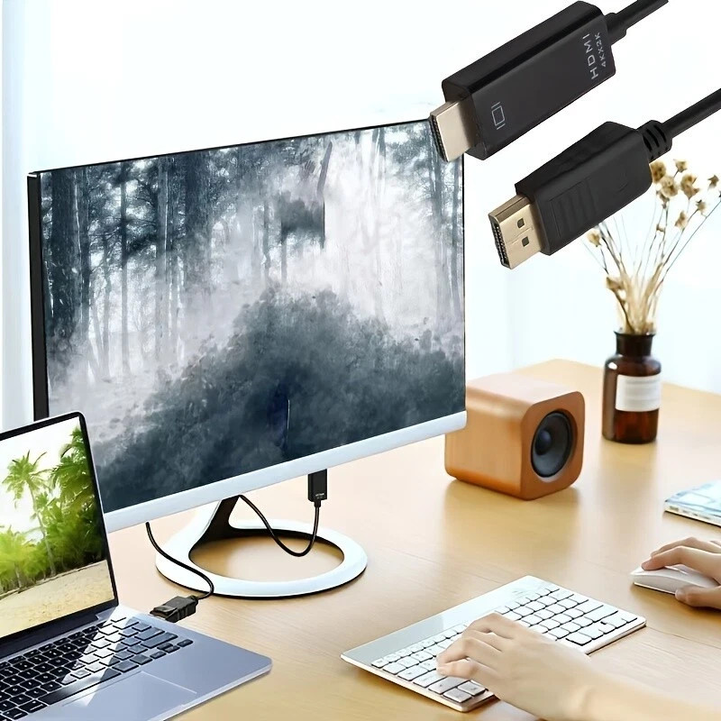 LOT Display Port to HDMI Cable DP Adapter Converter Audio Video PC HDTV 1080P