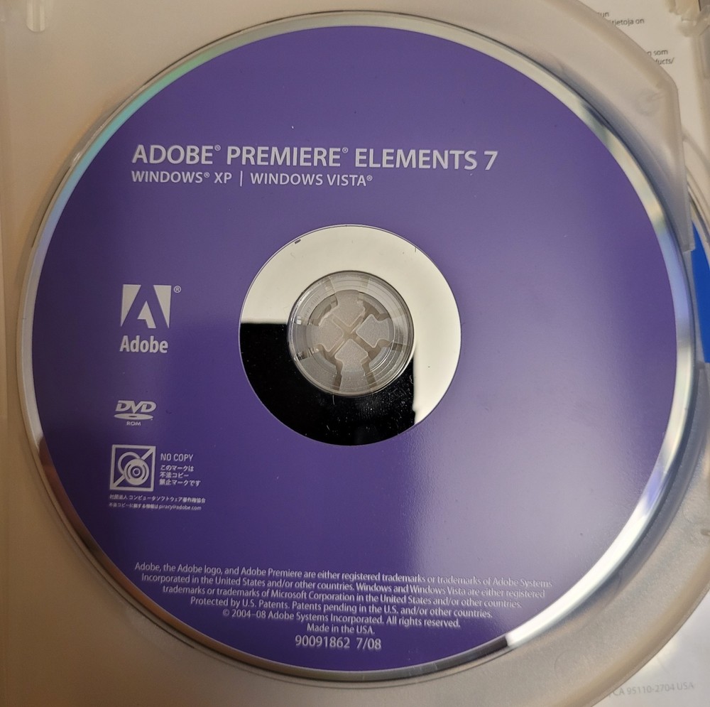 Adobe Photoshop Elements 7 & Premiere Elements 7 + Key 2 Discs