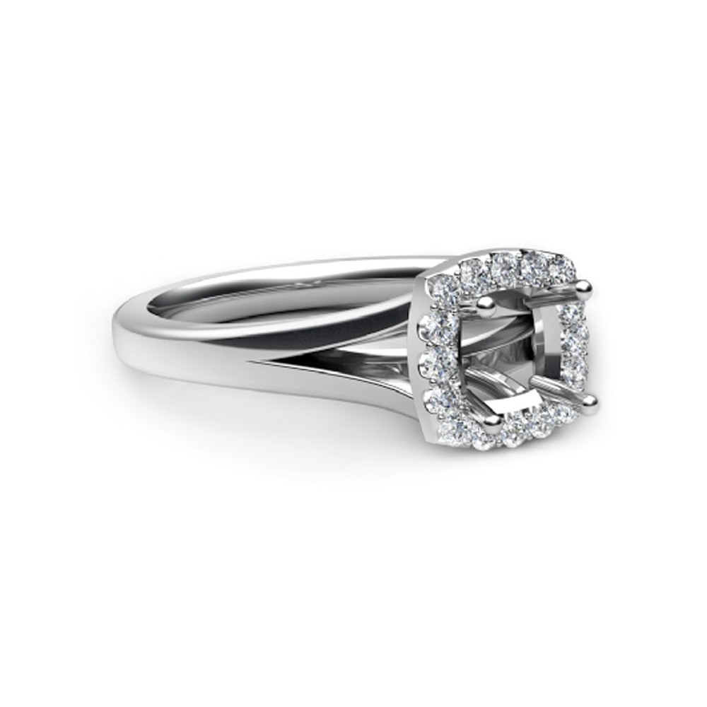 Square 6mm Blank Ring Setting 925 Sterling Silver Semi Mount Ring