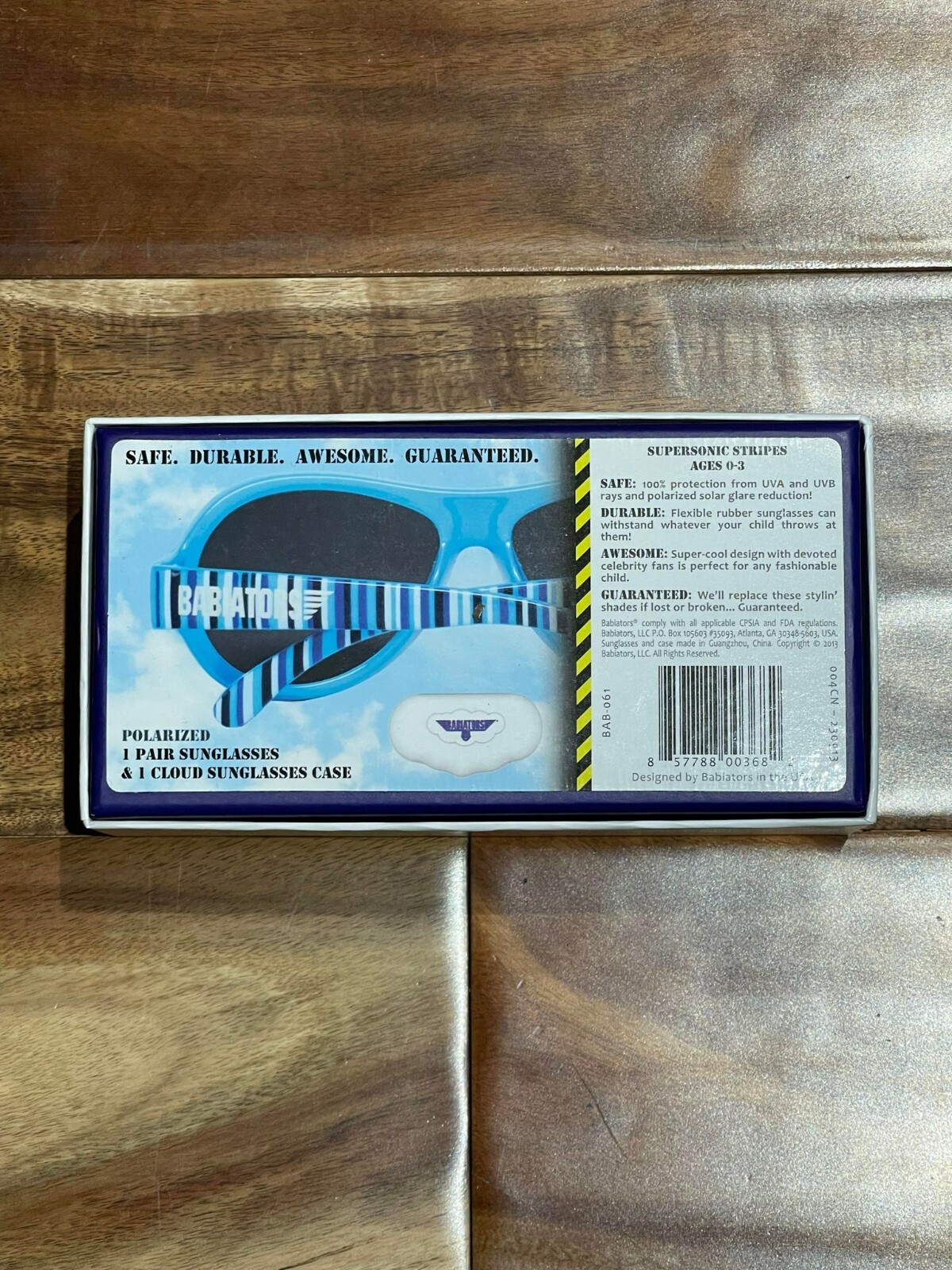 Babiators Supersonic Blue Stripe Age 0-3 Polarized Toddler Sunglasses BAB-061