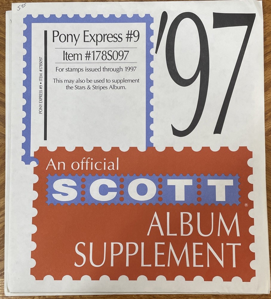 1997 THE SCOTT  ALBUM SUPPLEMENT PONY EXPRESS  # 9 NEW
