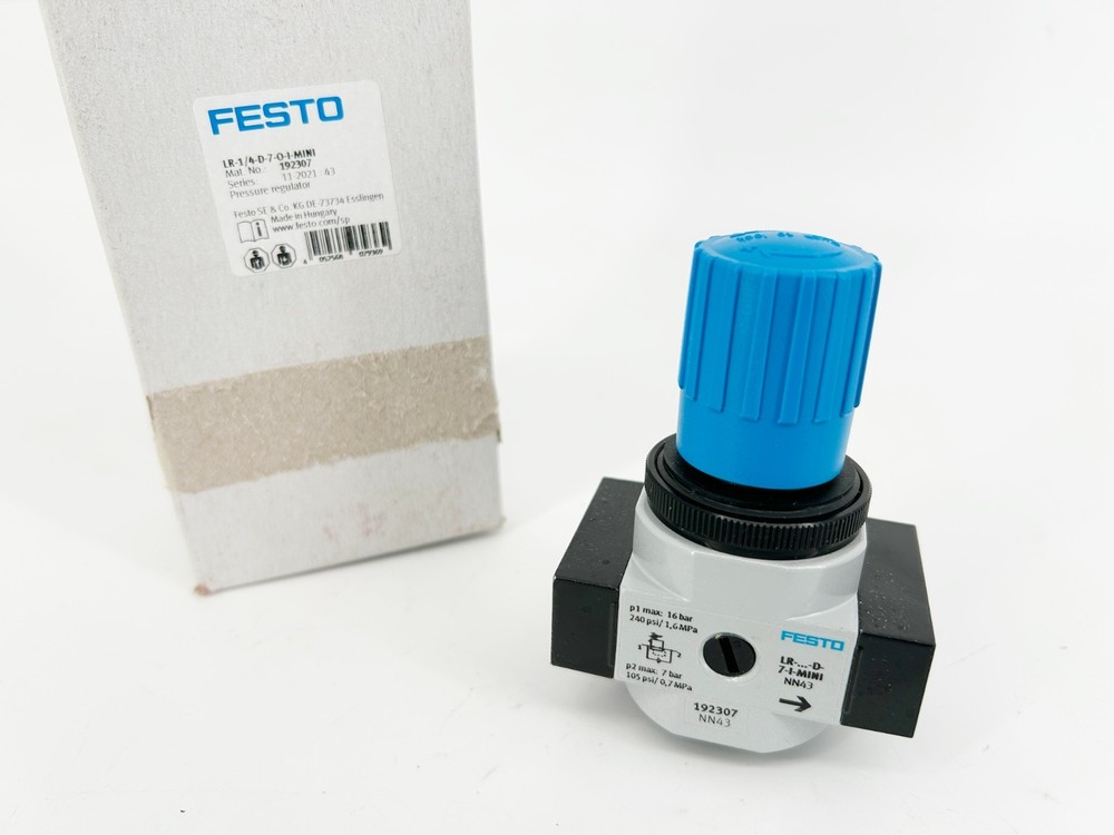 New Festo LR-1/4D-7-O-I-MINI Pressure Regulator 240psi 192307