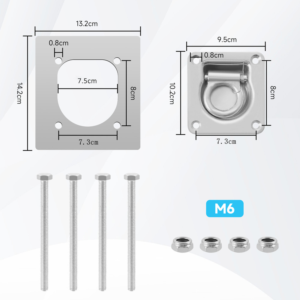 Tie Heavy-Duty for Rings Pull Heavy Tie Load-Bearing gently Down Down Ring 6Pack