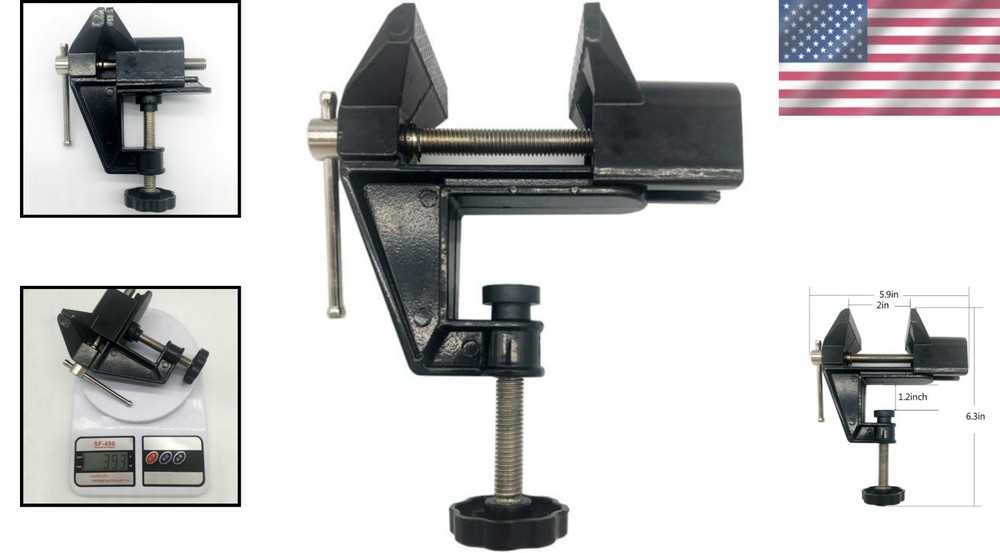 Durable Mini Bench Vise - Aluminum Craft Tool with Secure Clamping Features