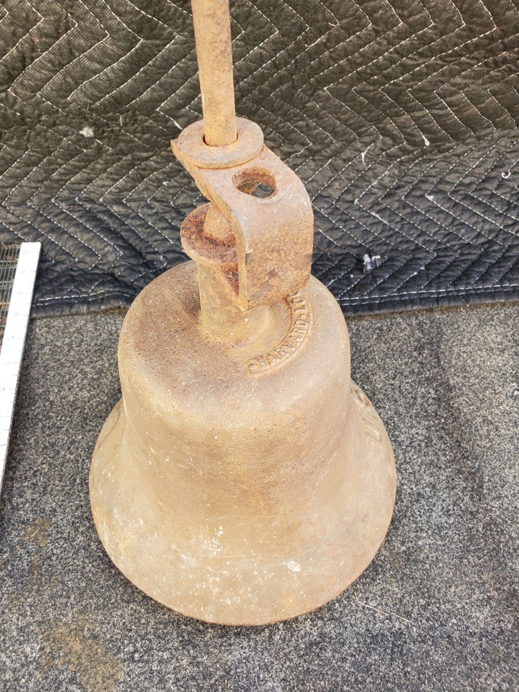 WW2 Navy Ship Bell Cast Iron World War 2 USN Harvard Lock Company Antique