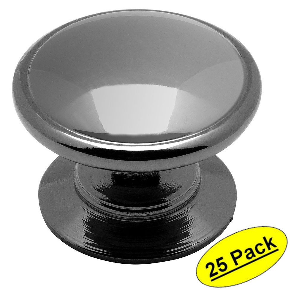 *25 Pack* Cosmas Cabinet Hardware Black Nickel Knobs #4702BN