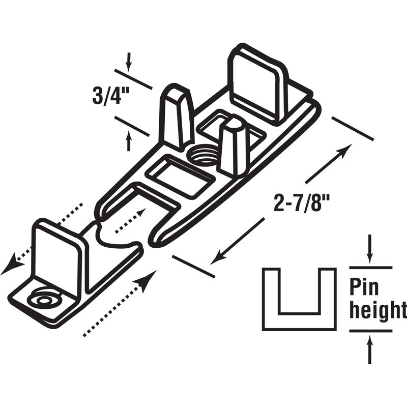Prime-Line Matte White Plastic By-Pass Guide Hardware Included 2 pc