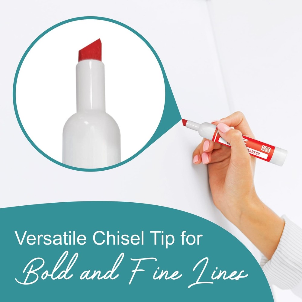 Red Dry Erase Markers, 12 Count Whiteboard Markers Chisel Tip, White Board Ma...