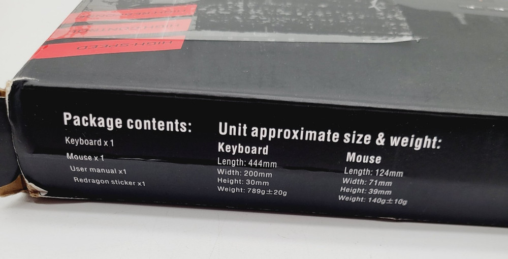 Redragon Wired Gaming Essentials Keyboard/Mouse 2 In 1 Set - Black