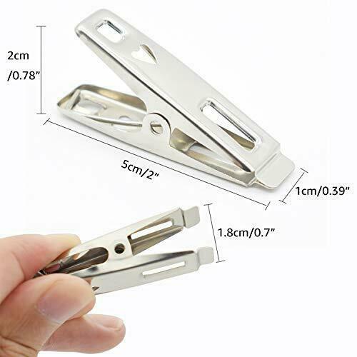 60 PCS Strong Stainless Steel Clothes Pins Metal Laundry Pegs with Storage