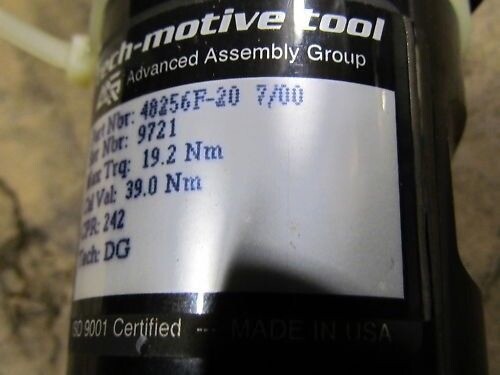 Tech-Motive 48256F-20 Nutrunner Repaired