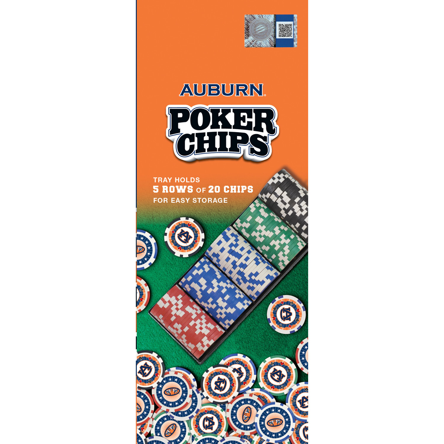 MasterPieces - Auburn Tigers - NCAA Poker Chip Set - 100 Piece
