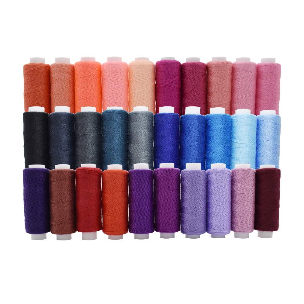 60 Color Polyester Threads 250 Yard Per Spools Sewing Kit Hand & Machine