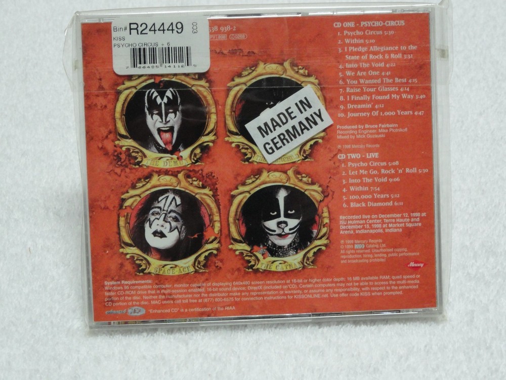 KISS Psycho Circus 2-Limited Edition w/Lenticular Case German Import CD