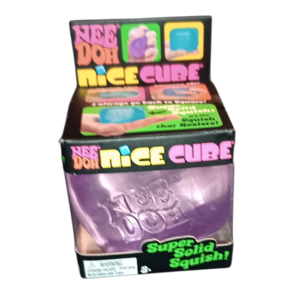 Nee Doh Nice Cube Purple Super Solid Squish Squeezable Stress Reliever Toy