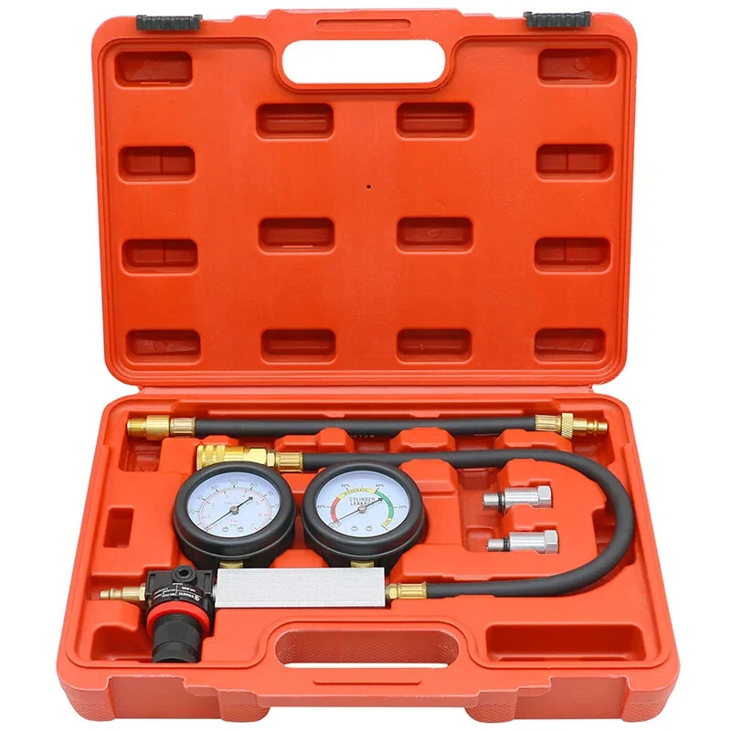 Cylinder Leak Down Tester Engine Compression Diagnosis Gauges Detector Leakage