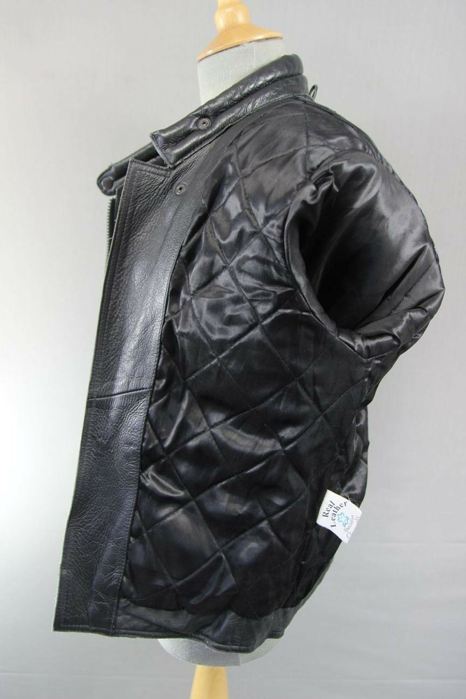 CLASSIC MDK BLACK LEATHER BIKER JACKET 36 INCH