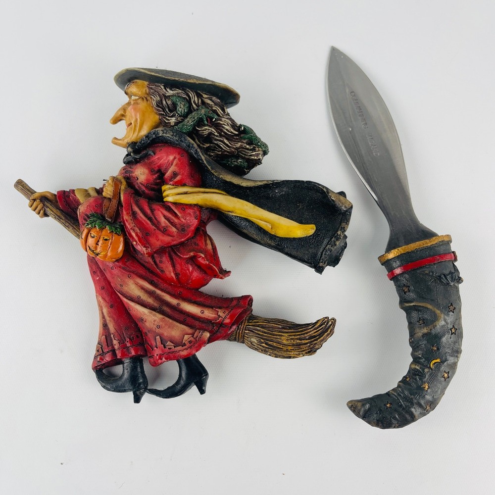 Vintage Fantasy Witch Commanding Wizard 10 1/2" H Dagger / Knife Collectable