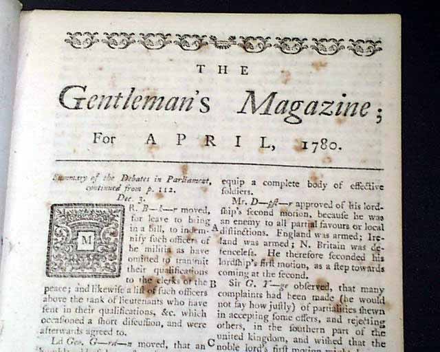 1780 WEST FLORIDA Surrender to Spanish Revolutionary War London Enemy Magazine