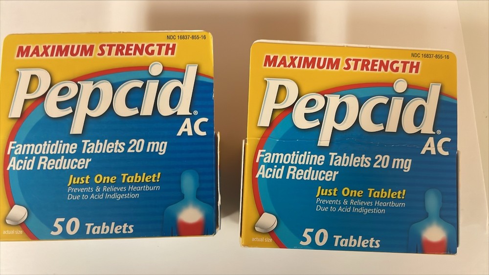 PEPCID AC Maximum Strength 20mg Acid Reducer, 50 Tablets - 2 Pack