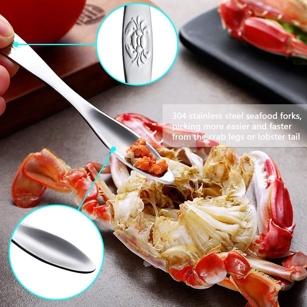 Crab Leg Crackers and Tools - Lobster Picks Set Shellfish Crab...