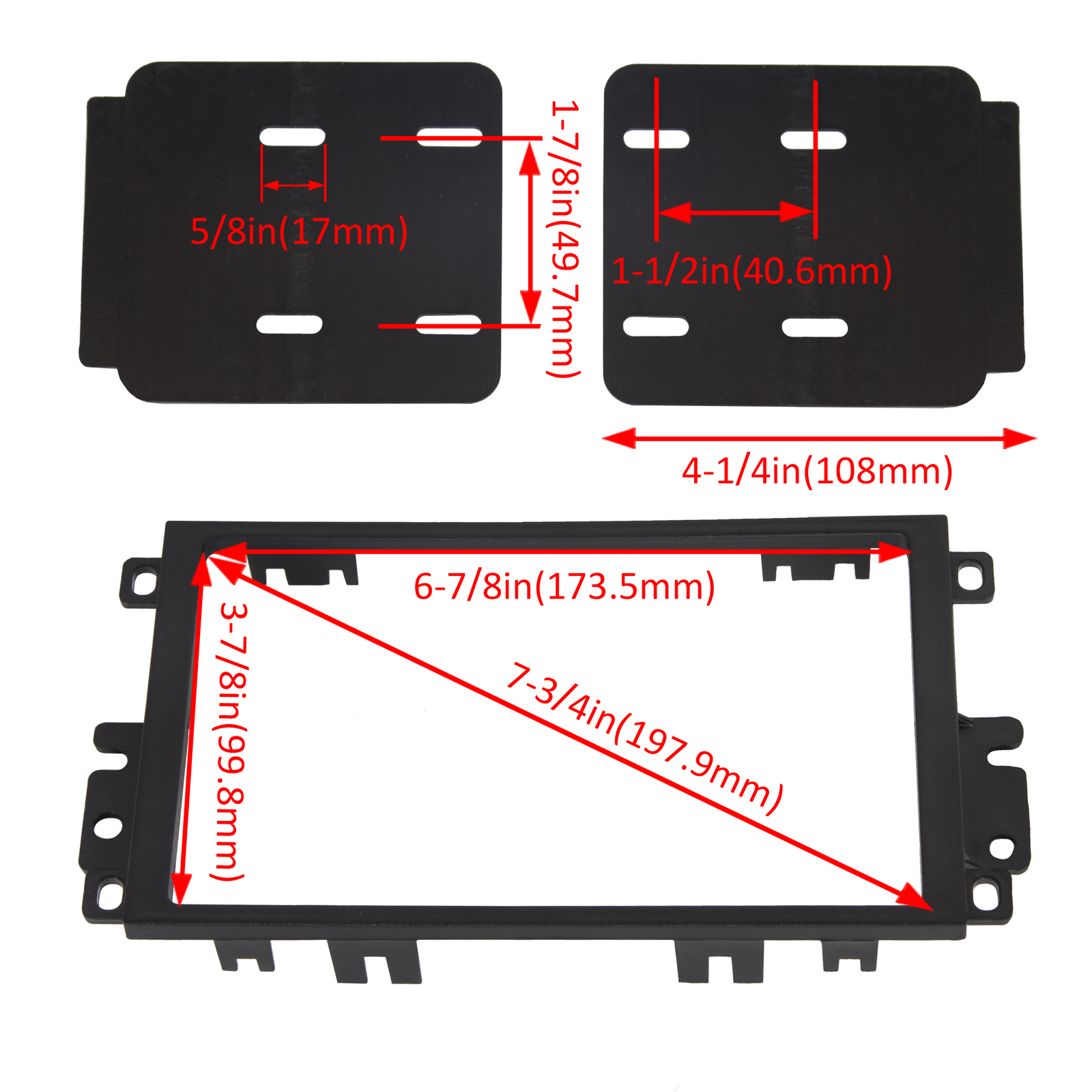 Double Din Stereo Radio Install Dash Kit w Antenna Adapter Wire Harness For GMC