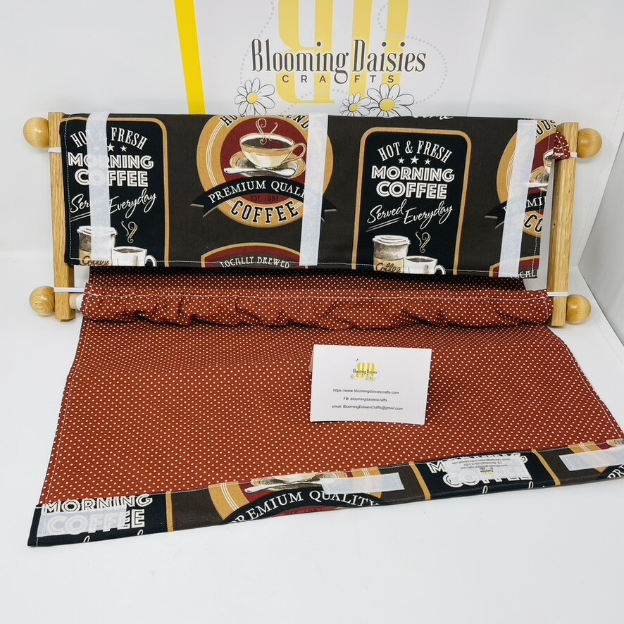 Coffee Cups/Items w/Rust Lining Scroll Dust Cover Frame-Cross Stitch Needlecraft