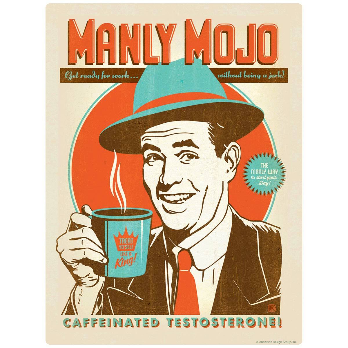 Manly Mojo Coffee Decal Peel and Stick Decor