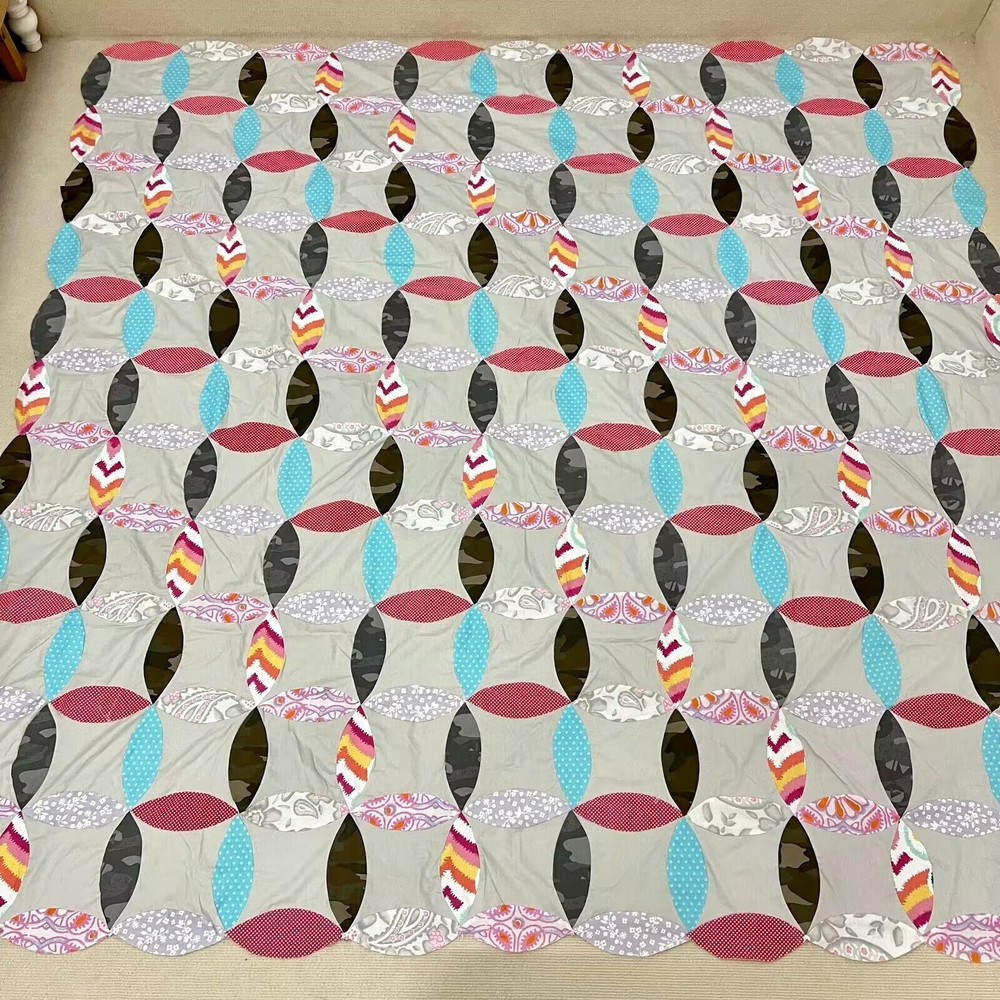 Orange Peel Handmade Machine Pieced Cotton Queen Patchwork quilt top/topper